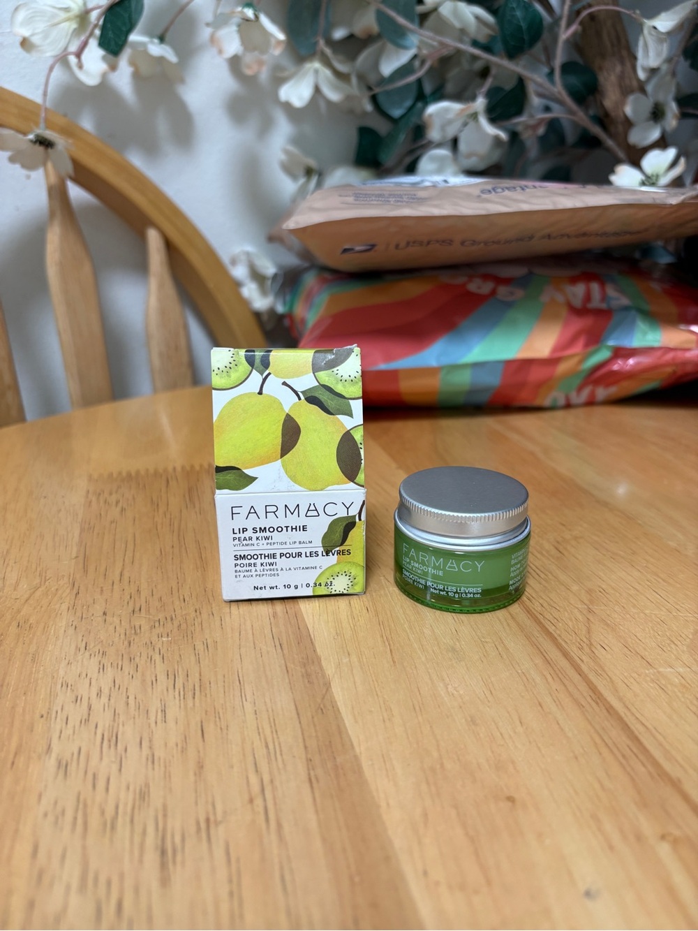 Farmacy Lip Smoothie, Pear Kiwi, Vit C + Peptide Lip Balm, full Sz 0.34oz, BNWB